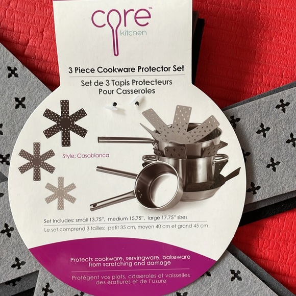 🛍 Bundle Deal! 3 piece cookware protection pads gray/charcoal/black - Picture 2 of 4